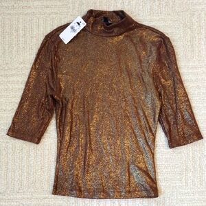 NWT Express Shimmering Gold Blouse